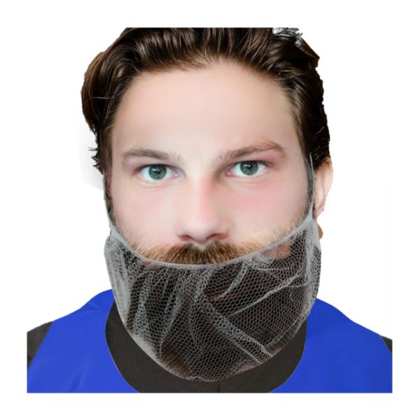Honey Comb White Nylon Beard Covers - Pack of 100